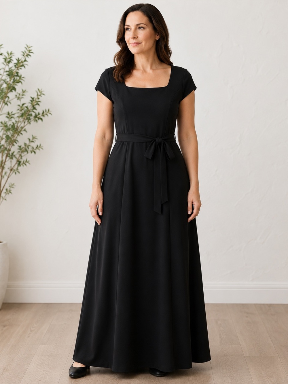 Black Choir Dress Maxi Square Neck Performance Gown 2X 20